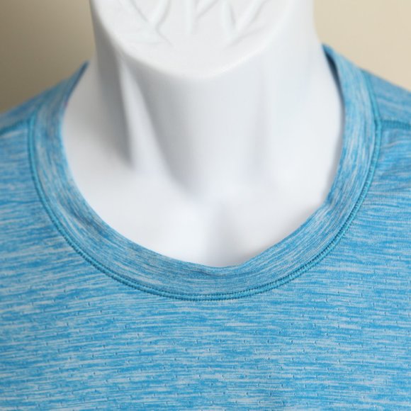Lululemon Men's light blue marled short sleeve tech t-shirt Medium M - Picture 2 of 4